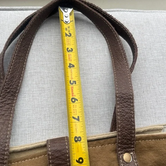 Myra Tote Bag Brown Le Cafe De La Place Provence Cotton and Leather - Picture 8 of 14